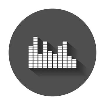 Vector sound waveforms icon. Sound waves and musical pulse vector illustratio Stock Illustration