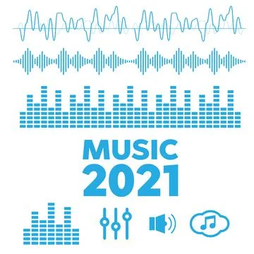 Vector sound waves. Audio equalizer technology Stock Illustration