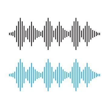 Vector sound waves. Equalizer technology. Radio wave vector Stock Illustration