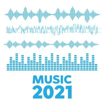 Vector sound waves. Equalizer technology. Radio wave vector Stock Illustration