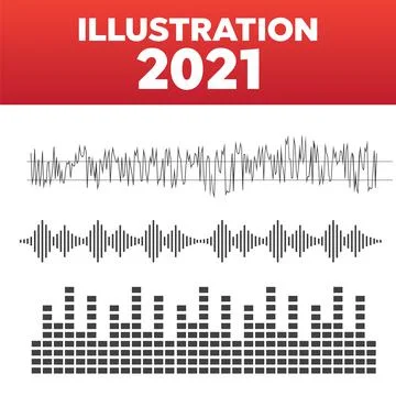 Vector sound waves. Equalizer technology. Radio wave vector Stock Illustration