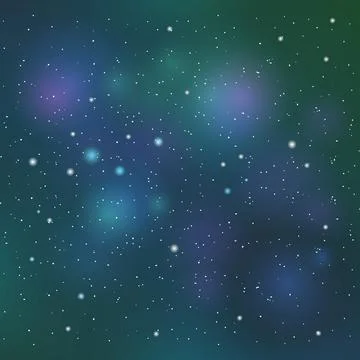 Vector space background in blue and green colors. Stock Illustration