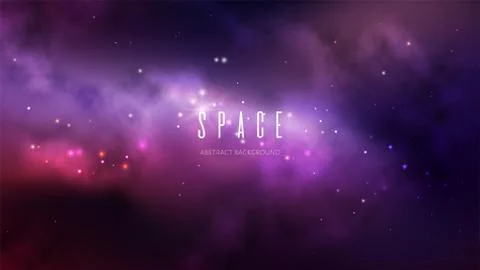 Vector space background with colorful nebula and bright stars. Stock Illustration