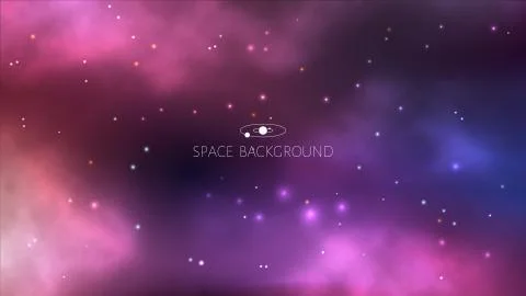 Vector space background with colorful nebula and bright stars. Stock Illustration