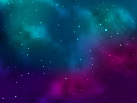 Vector space background with colorful nebula and bright stars. イラスト素材