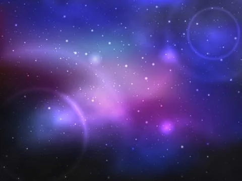Vector space background with colorful nebula and bright stars. Stock Illustration