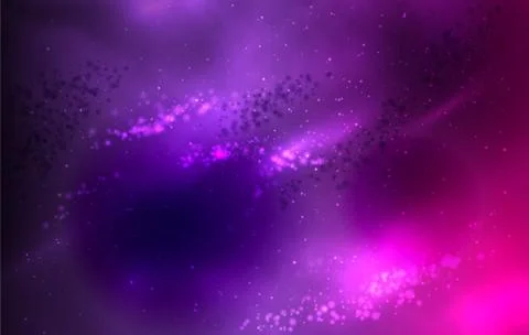 Vector space background with colorful nebula and bright stars. 库存插图