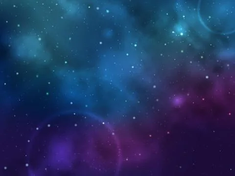 Vector space background with colorful nebula and bright stars. Stock Illustration