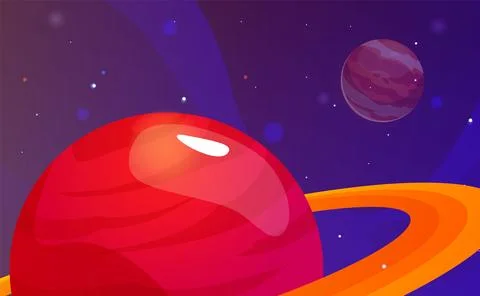 Vector space background with fantastic planets for user gaming interface. Stock Illustration