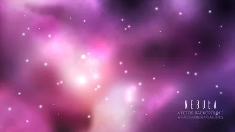 Vector space background with nebula and bright stars. Fantasy scientific 库存插图