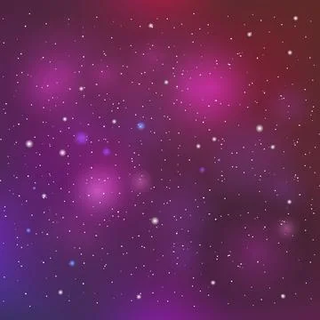 Vector space background in purple colors. Stock Illustration