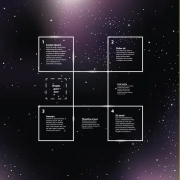 Vector space background. purple galaxies with shining stars. creative vector Stock Illustration