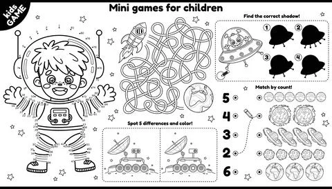 Vector space games placement for children Stock Illustration