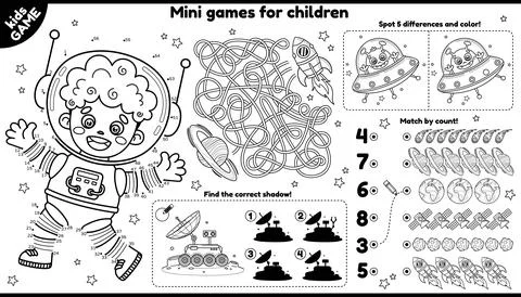 Vector space games placement for children Stock Illustration