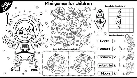 Vector space games placement for children Stock Illustration