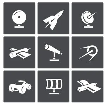 Vector space icons set Stock Illustration