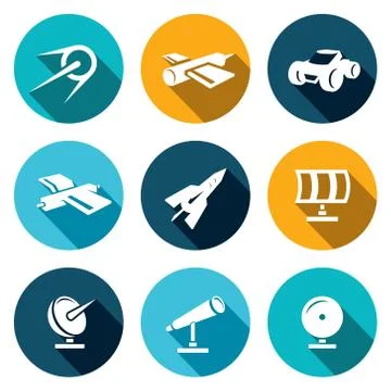 Vector space icons set Stock Illustration