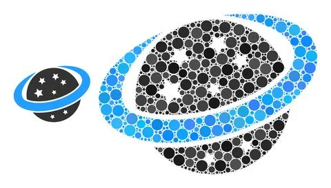 Vector Space Planet Mosaic of Dots Stock Illustration