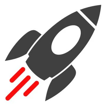 Vector Space Rocket Flat Icon Symbol Stock Illustration