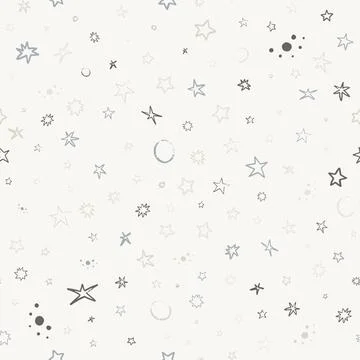 Vector space seamless pattern with planets, comets, constellations and stars 스톡 일러스트