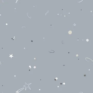 Vector space seamless pattern with planets, comets, constellations and stars イラスト素材