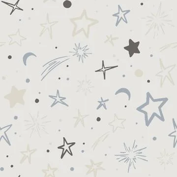 Vector space seamless pattern with planets, comets, constellations and stars イラスト素材