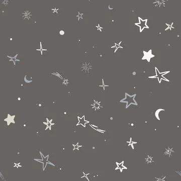 Vector space seamless pattern with planets, comets, constellations and stars 스톡 일러스트