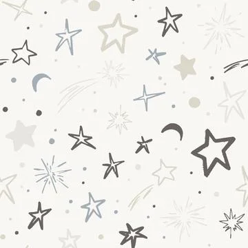 Vector space seamless pattern with planets, comets, constellations and stars イラスト素材