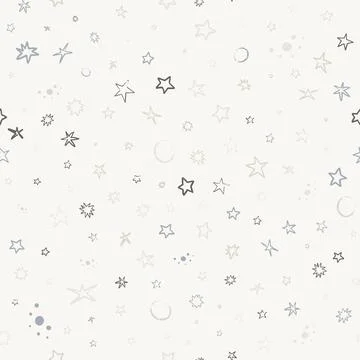 Vector space seamless pattern with planets, comets, constellations and stars Stock Illustration