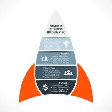 Vector spacesheep infographic. Rocket template for growth diagram, graph Stock Illustration