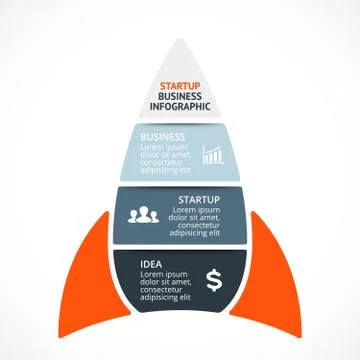 Vector spacesheep infographic. Rocket template for growth diagram, graph Stock Illustration