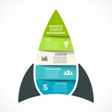 Vector spacesheep infographic. Rocket template for growth diagram, graph Stock Illustration