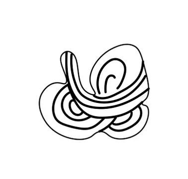 Vector spaghetti a black line. Simple food and cooking illustration Stock Illustration