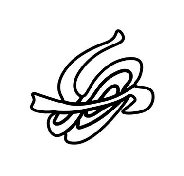 Vector spaghetti a black line. Simple food and cooking illustration Stock Illustration