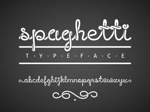 Vector spaghetti typeface Stock Illustration