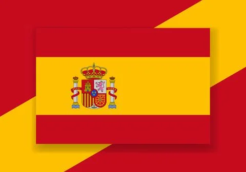 Vector Spain Flag. Country flag design. Flat vector flag. Stock Illustration