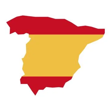 Vector spain map flag on white background Stock Illustration