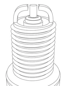 Vector spark plug closeup with two electrodes 스톡 일러스트