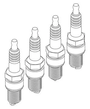 Vector spark plug set of 4 Stock-Illustration