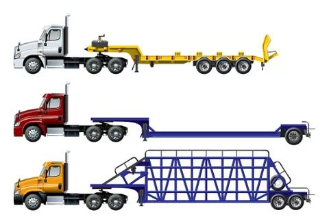 Vector spec trucks set template isolated on white Stock Illustration