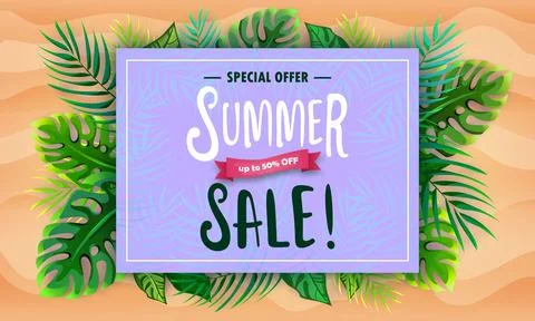 Vector special offer coupon. Summer sale banner template Stock Illustration