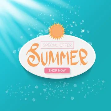 Vector special offer summer label design template . Summer sale banner or badge Stock Illustration