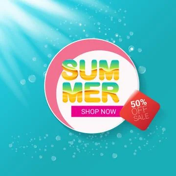 Vector special offer summer label design template . Summer sale banner or badge Illustrazione stock