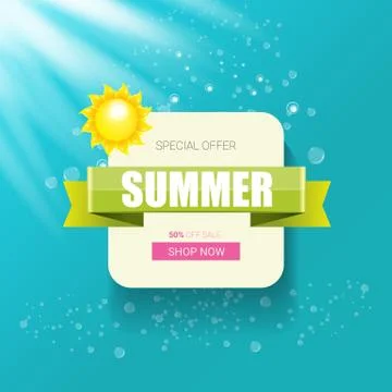 Vector special offer summer label design template . Summer sale banner or badge Stock Illustration