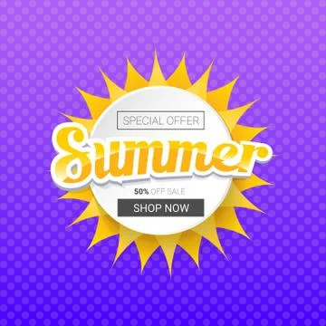 Vector special offer summer label design template . Summer sale banner or badge Stock Illustration