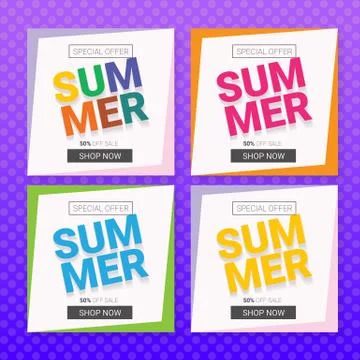 Vector special offer summer label design template . Summer sale banner or badge Illustrazione stock