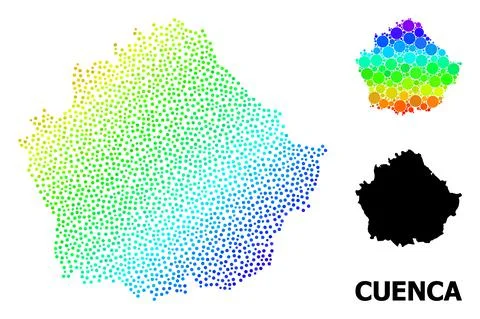 Vector Spectral Dot Map of Cuenca Province Illustrazione stock