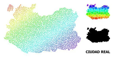 Vector Spectral Pixel Map of Ciudad Real Province イラスト素材
