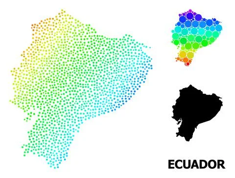 Vector Spectral Pixel Map of Ecuador 스톡 일러스트