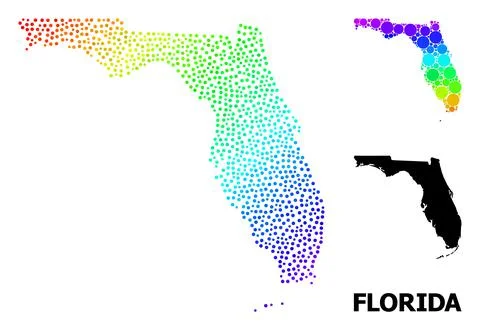 Vector Spectral Pixel Map of Florida State イラスト素材